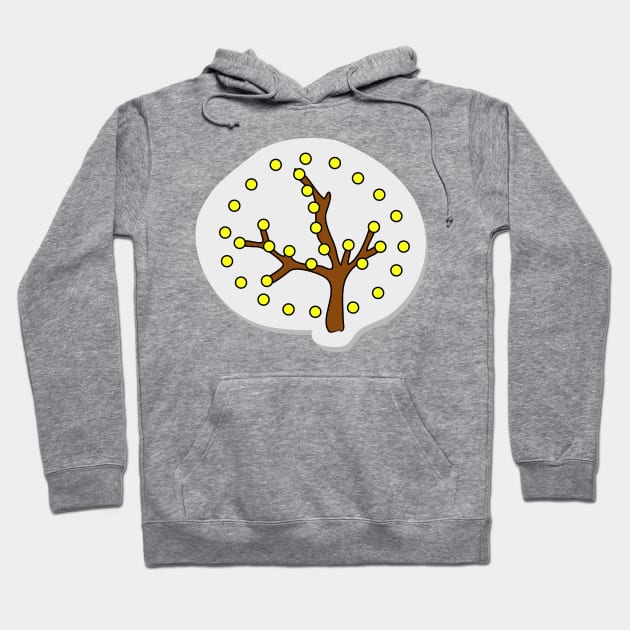 Festive tree with a garland. Minimalistic design. Gift for a child or nature lover, biologist Hoodie by grafinya